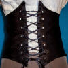 black satin cincher, reversible, rear view